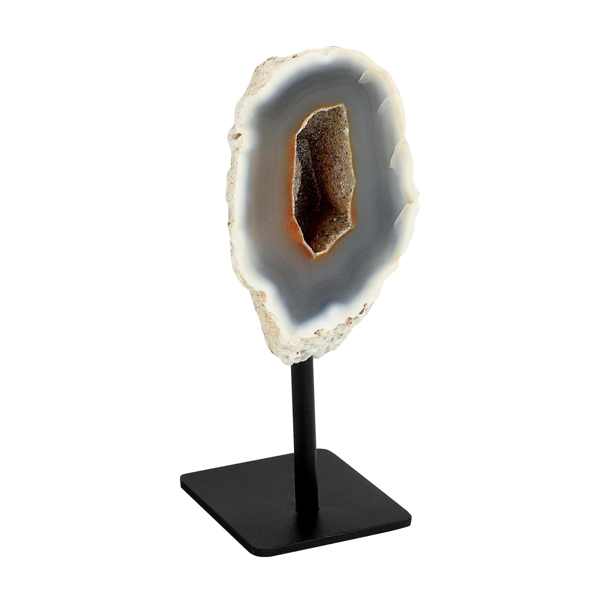 Natural Agate Geode on metal Stand